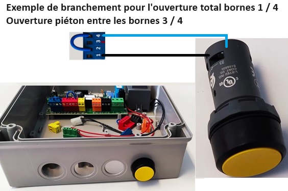 Bouton poussoir rond, pose sous coffret électronique